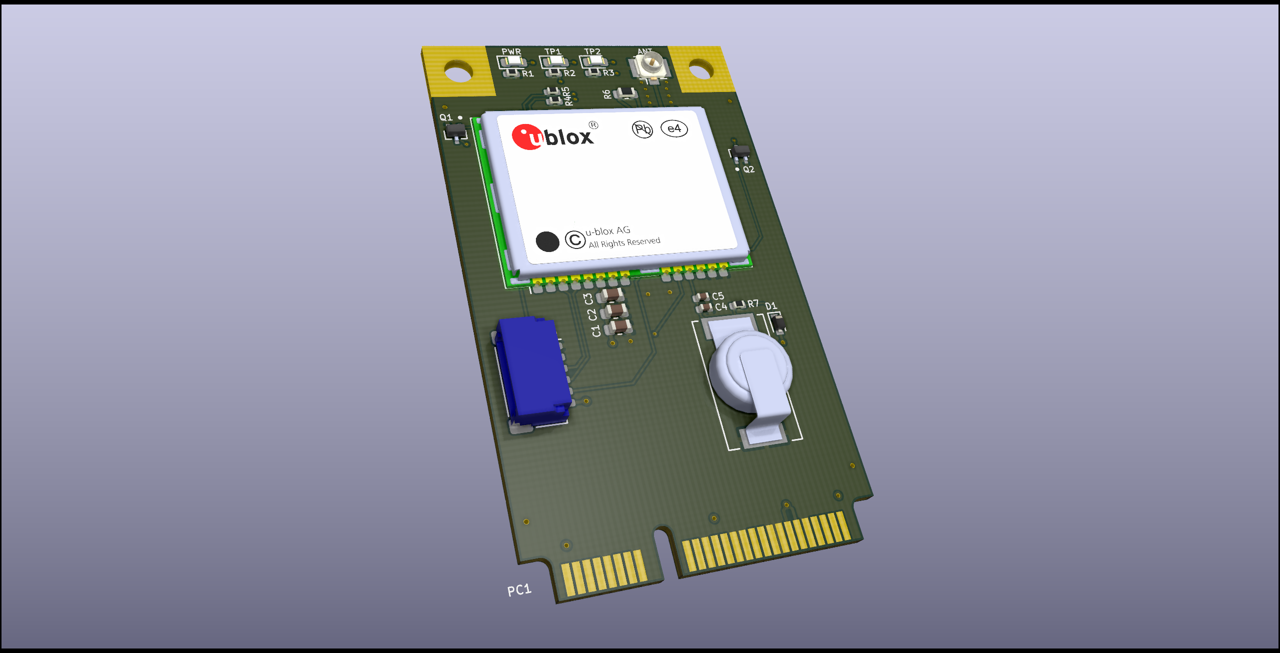 KiCad raytraced board render